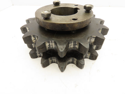 Double Roller Chain Sprocket 15-Tooth 1.25" Pitch 2" Bore