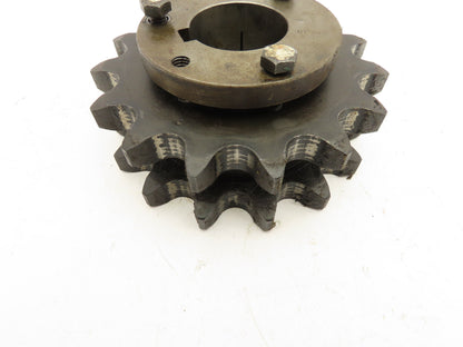 Double Roller Chain Sprocket 15-Tooth 1.25" Pitch 2" Bore