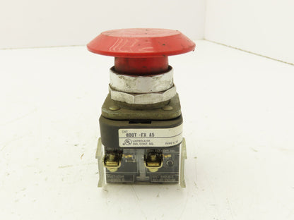 Allen Bradley 800T-FXA5 Red Mushroom Push/Pull E-Stop Button 30mm