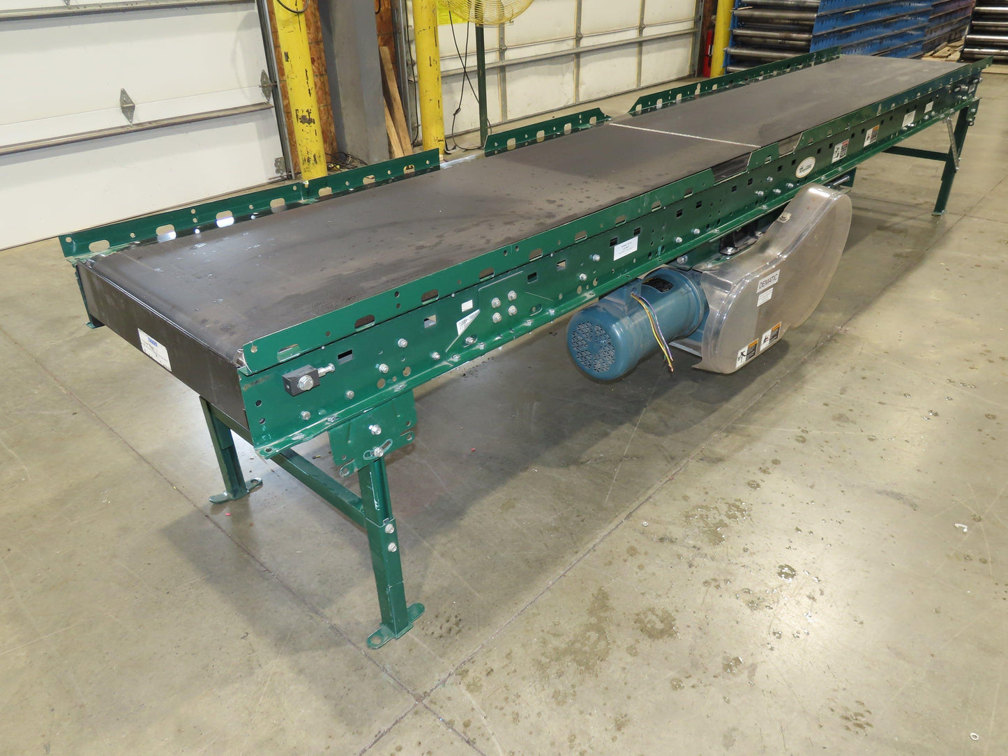 Dematic Rapistan 31"x 14' Slider Bed Conveyor 24" Belt 420fpm Belt Drive 460V