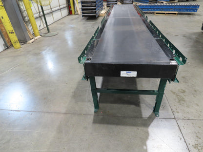 Dematic Rapistan 31"x 14' Slider Bed Conveyor 24" Belt 420fpm Belt Drive 460V