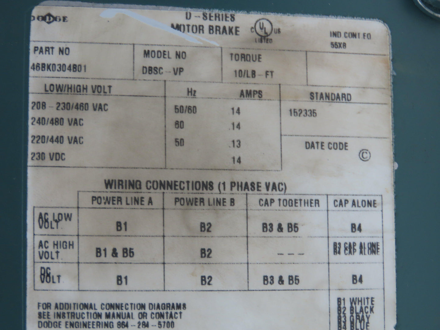 Baldor VEBM3558T-D Inline Gearmotor w/Brake 2Hp 460V 145TC Quantis 42:1 Reducer