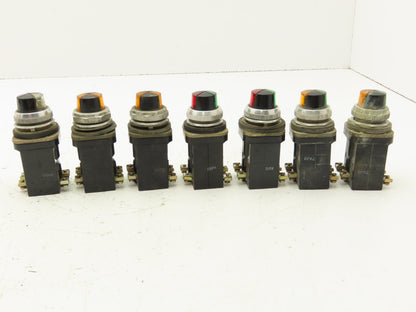 Allen Bradley 800T-PC216 Cluster Pilot Light 30mm Mixed Lot of 7