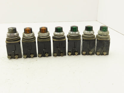 Allen Bradley 800T-PC216 Cluster Pilot Light 30mm Mixed Lot of 7