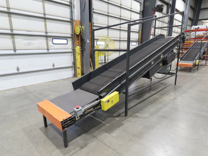 Alvey 28"x 17' Slider Bed 24" Belt Incline Conveyor Variable Speed Drive 460V