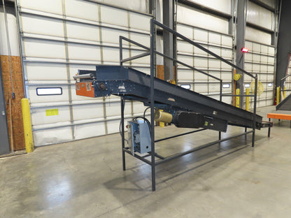 Alvey 28"x 17' Slider Bed 24" Belt Incline Conveyor Variable Speed Drive 460V