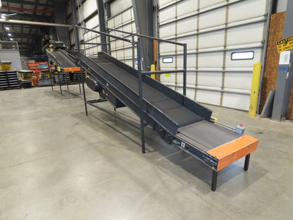 Alvey 28"x 17' Slider Bed 24" Belt Incline Conveyor Variable Speed Drive 460V
