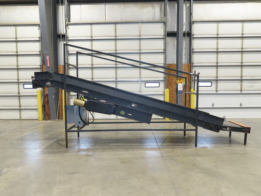 Alvey 28"x 17' Slider Bed 24" Belt Incline Conveyor Variable Speed Drive 460V