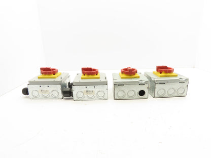Siemens 3LD2203-OTK53 Rotary Disconnect Switch 2-Gang Steel Outlet Box Lot of 4