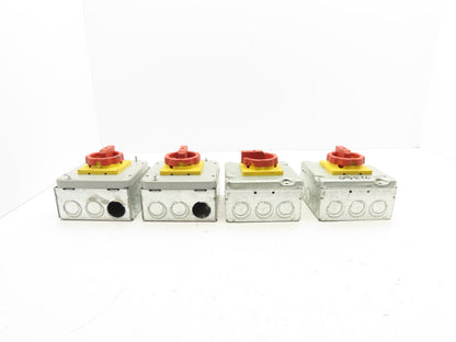 Siemens 3LD2203-OTK53 Rotary Disconnect Switch 2-Gang Steel Outlet Box Lot of 4