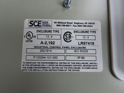 Saginaw Electrical Enclosure Control Panel 36x36x12" NEMA 12 Wall Mount