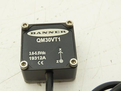 Banner QM30VT1 Industrial Vibration Temperature Sensor Magnetic Mount 80" Cord
