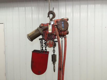 Chicago Pneumatic 1/2 Ton 1000Lb Power Vane Air Chain Hoist 10' 8" Lift Pendant