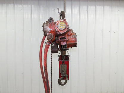 Chicago Pneumatic 1/2 Ton 1000Lb Power Vane Air Chain Hoist 10' 8" Lift Pendant
