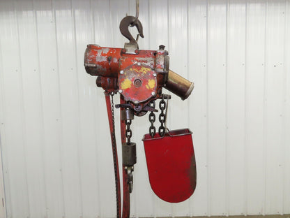 Chicago Pneumatic 1/2 Ton 1000Lb Power Vane Air Chain Hoist 10' 8" Lift Pendant