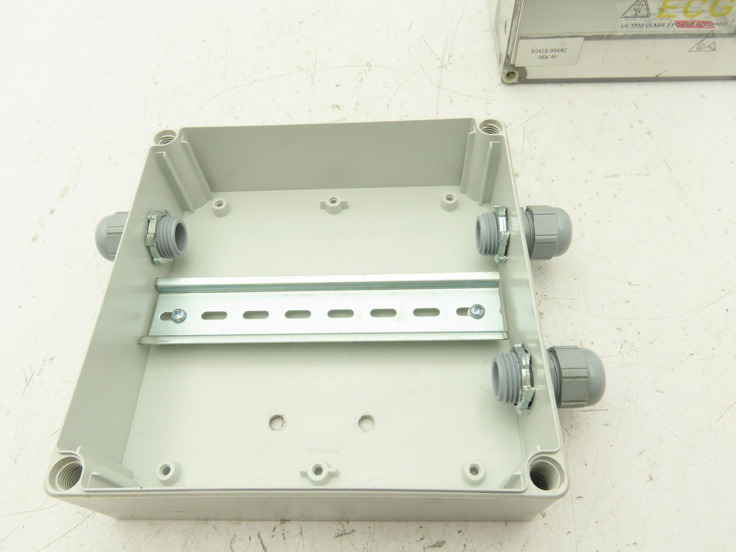 Hoffman 181810PCECC Polycarbonate Terminal Box 168.5x92mm Clear Cover Lot of 2