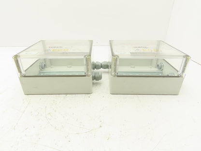Hoffman 181810PCECC Polycarbonate Terminal Box 168.5x92mm Clear Cover Lot of 2
