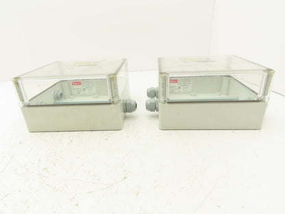 Hoffman 181810PCECC Polycarbonate Terminal Box 168.5x92mm Clear Cover Lot of 2