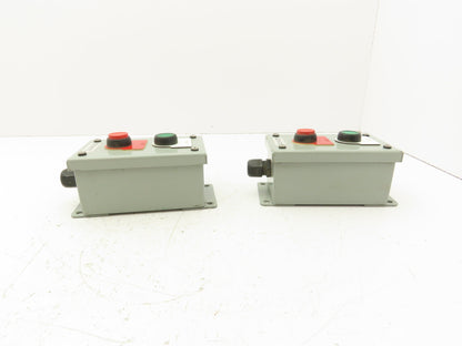 SCE-2PBI Pushbutton Control Station Enclosure Start/Stop 2-Button Box Lot of 2
