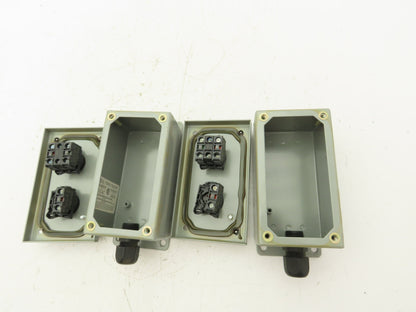 SCE-2PBI Pushbutton Control Station Enclosure Start/Stop 2-Button Box Lot of 2