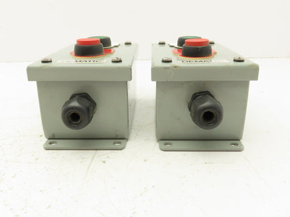 SCE-2PBI Pushbutton Control Station Enclosure Start/Stop 2-Button Box Lot of 2