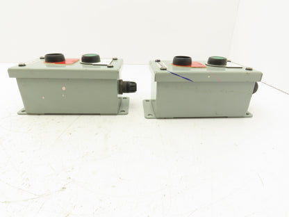 SCE-2PBI Pushbutton Control Station Enclosure Start/Stop 2-Button Box Lot of 2