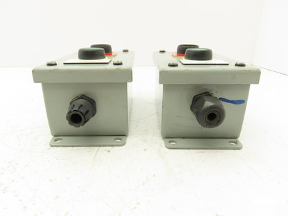 SCE-2PBI Pushbutton Control Station Enclosure Start/Stop 2-Button Box Lot of 2
