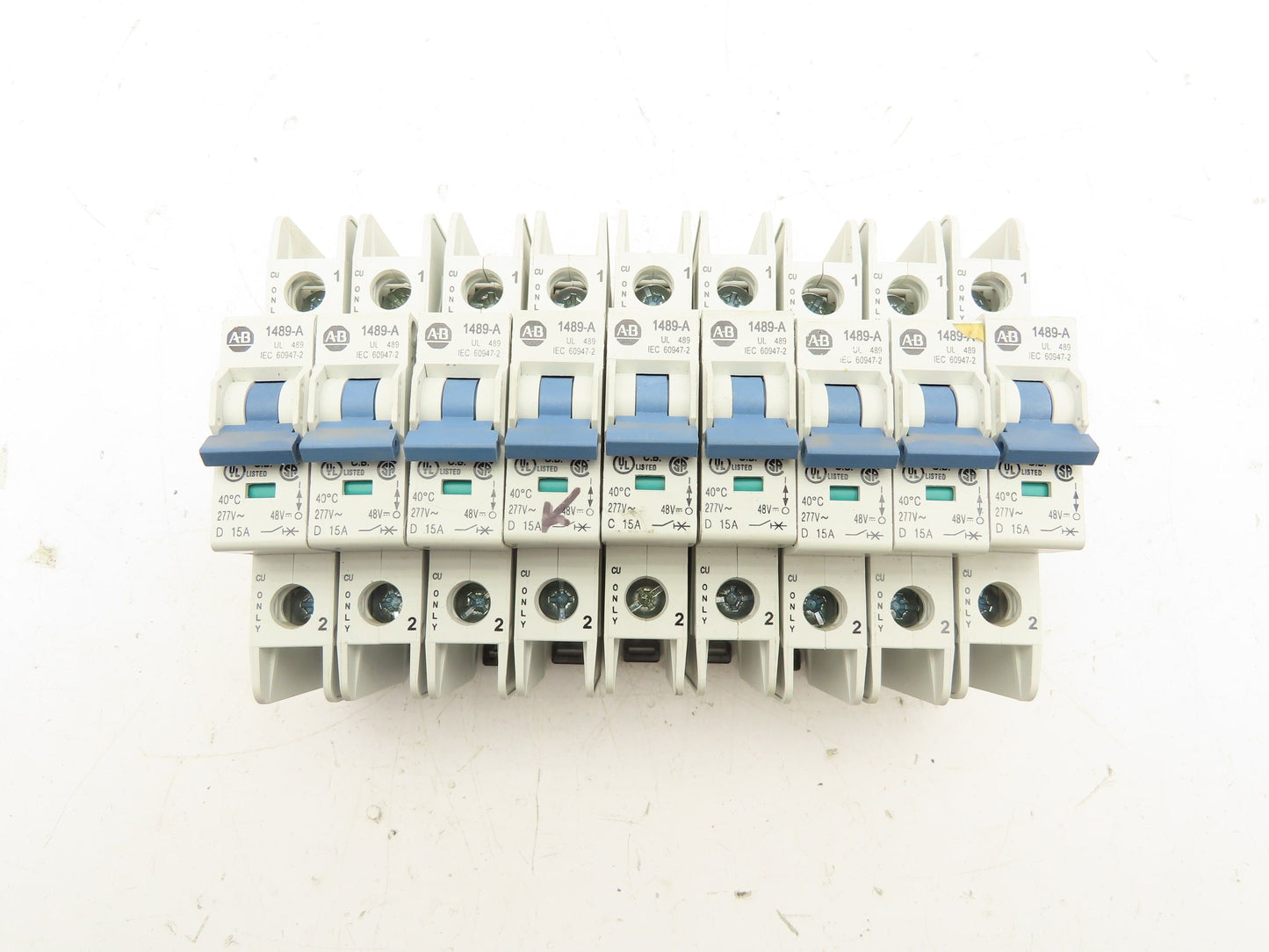 Allen Bradley 1489-A1D150 Circuit Breaker 1 Pole 15A Lot of 9
