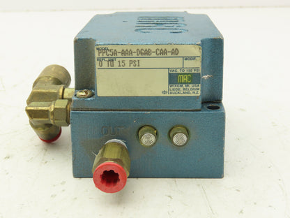 MAC PPC5A-AAA-DGAB-CAA-AD Proportional Pressure Pneumatic Control Valve