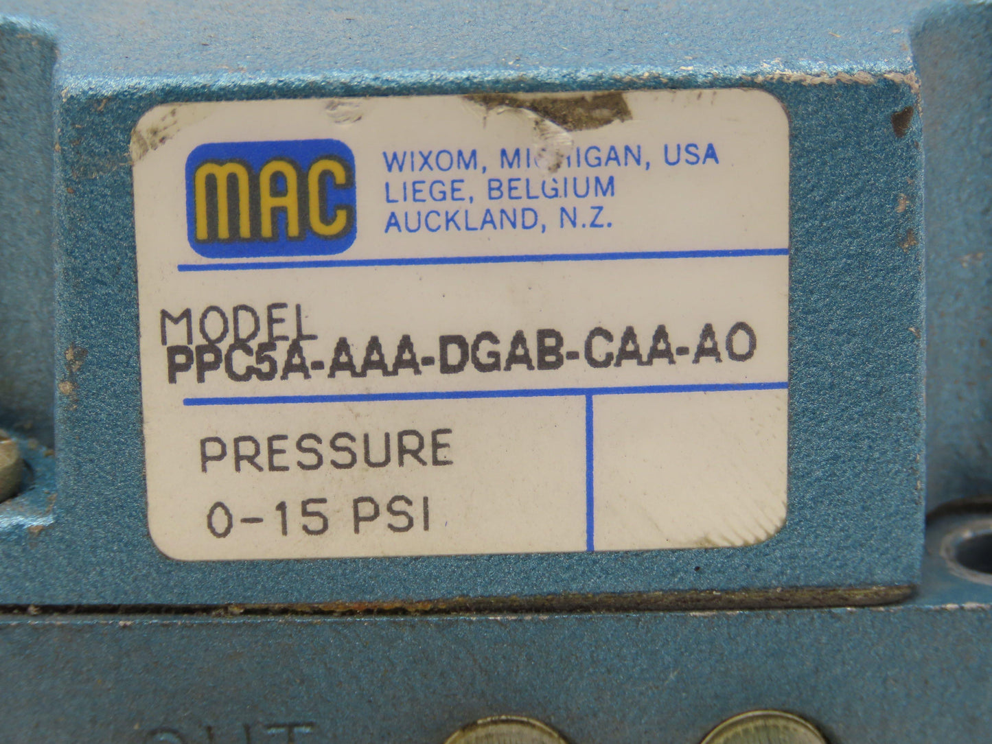 MAC PPC5A-AAA-DGAB-CAA-A0 Proportional Pressure Pneumatic Control Valve