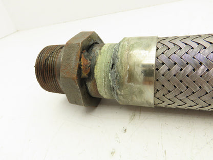Hydra Stainless Steel Braided Flex Hose 1-1/2" x 27" Long 1-1/2" NPT Male Ends
