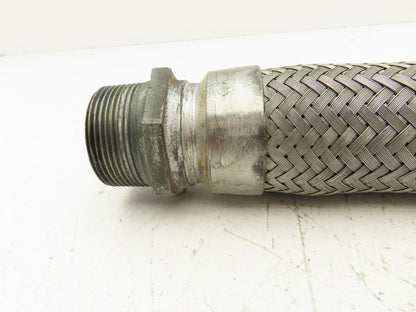 Hydra Stainless Steel Braided Flex Hose 1-1/2" x 23" Long 1-1/2" NPT Male Ends