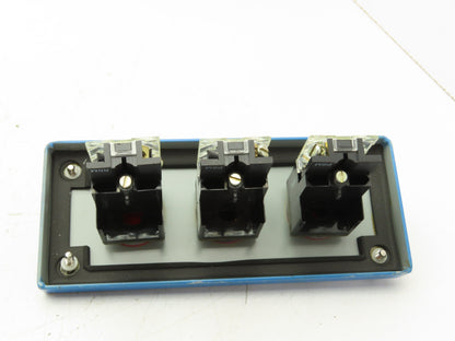 Hoffman E-3PBGX 3 Pushbutton Operator Control Station 7" Enclosure w/E-Stop