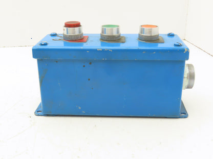 Hoffman E-3PBGX 3 Pushbutton Operator Control Station 7" Enclosure w/E-Stop