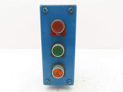Hoffman E-3PBGX 3 Pushbutton Operator Control Station 7" Enclosure w/E-Stop