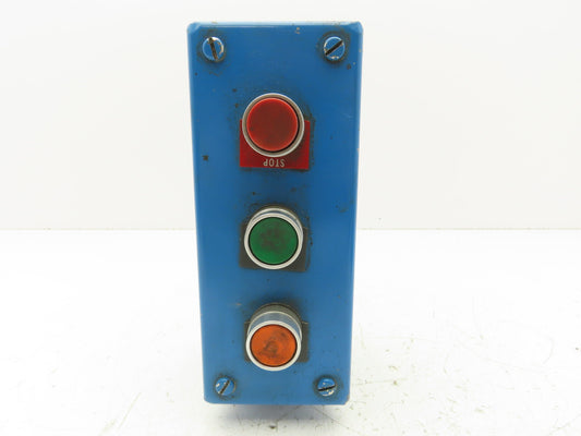 Hoffman E-3PBGX 3 Pushbutton Operator Control Station 7" Enclosure w/E-Stop