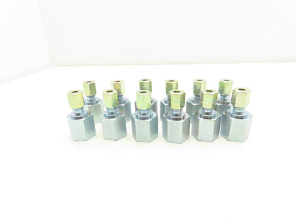 Straight Female Compression Fitting 3/8" FNPT x 6mm Tube  Lot of 12