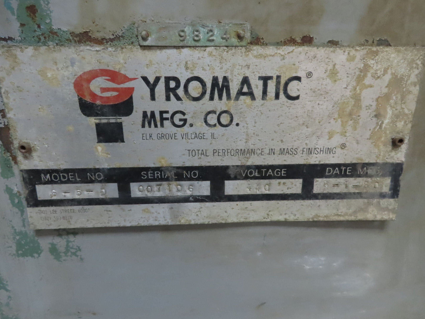 Gyromatic G-5D Vibratory Finisher Mixed Media 5Hp 230/460V 3Ph Tumbler