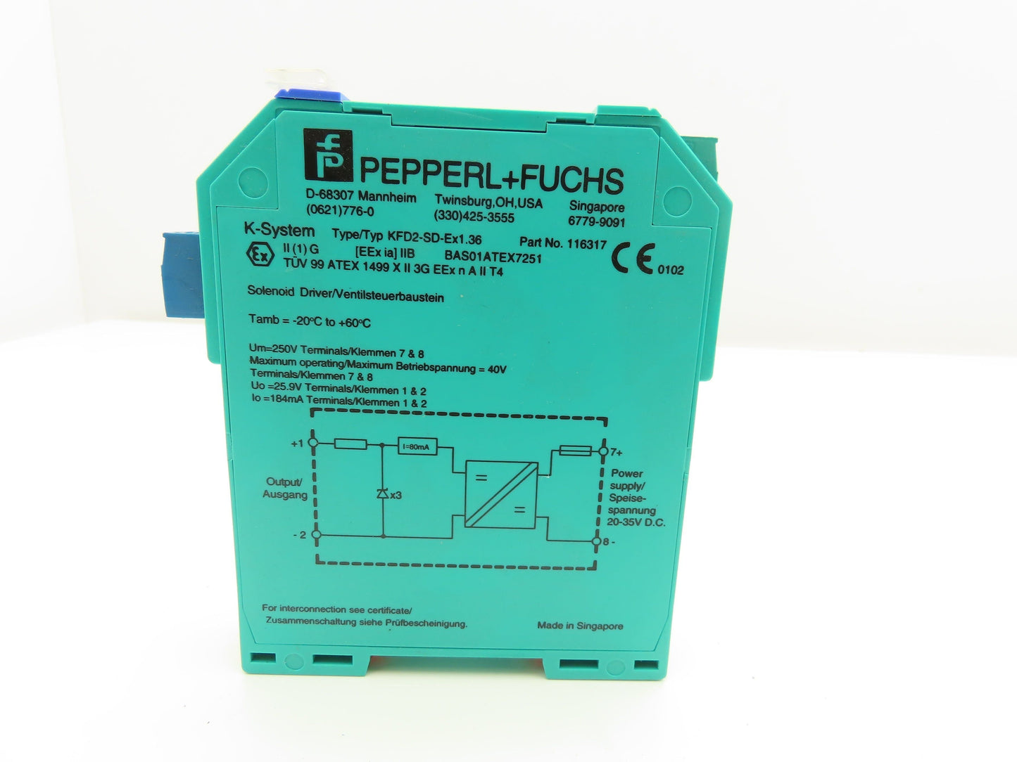 Pepperl Fuchs KFD2-SD-EX1.36 PLC Solenoid Driver Module Lot of 2