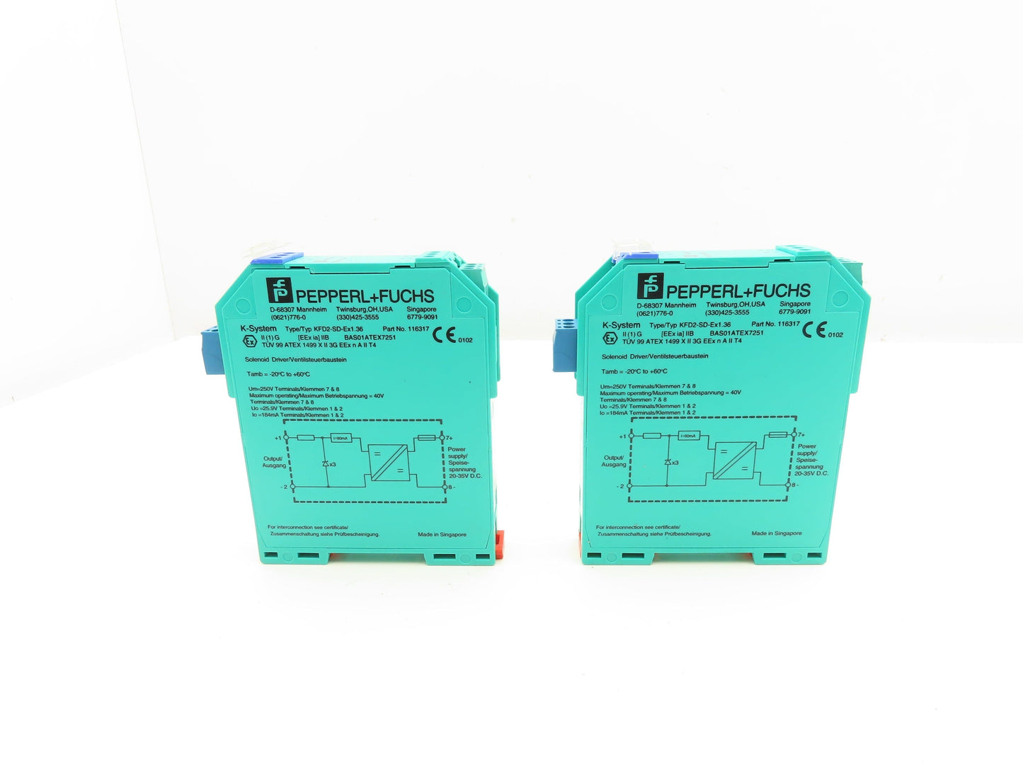 Pepperl Fuchs KFD2-SD-EX1.36 PLC Solenoid Driver Module Lot of 2