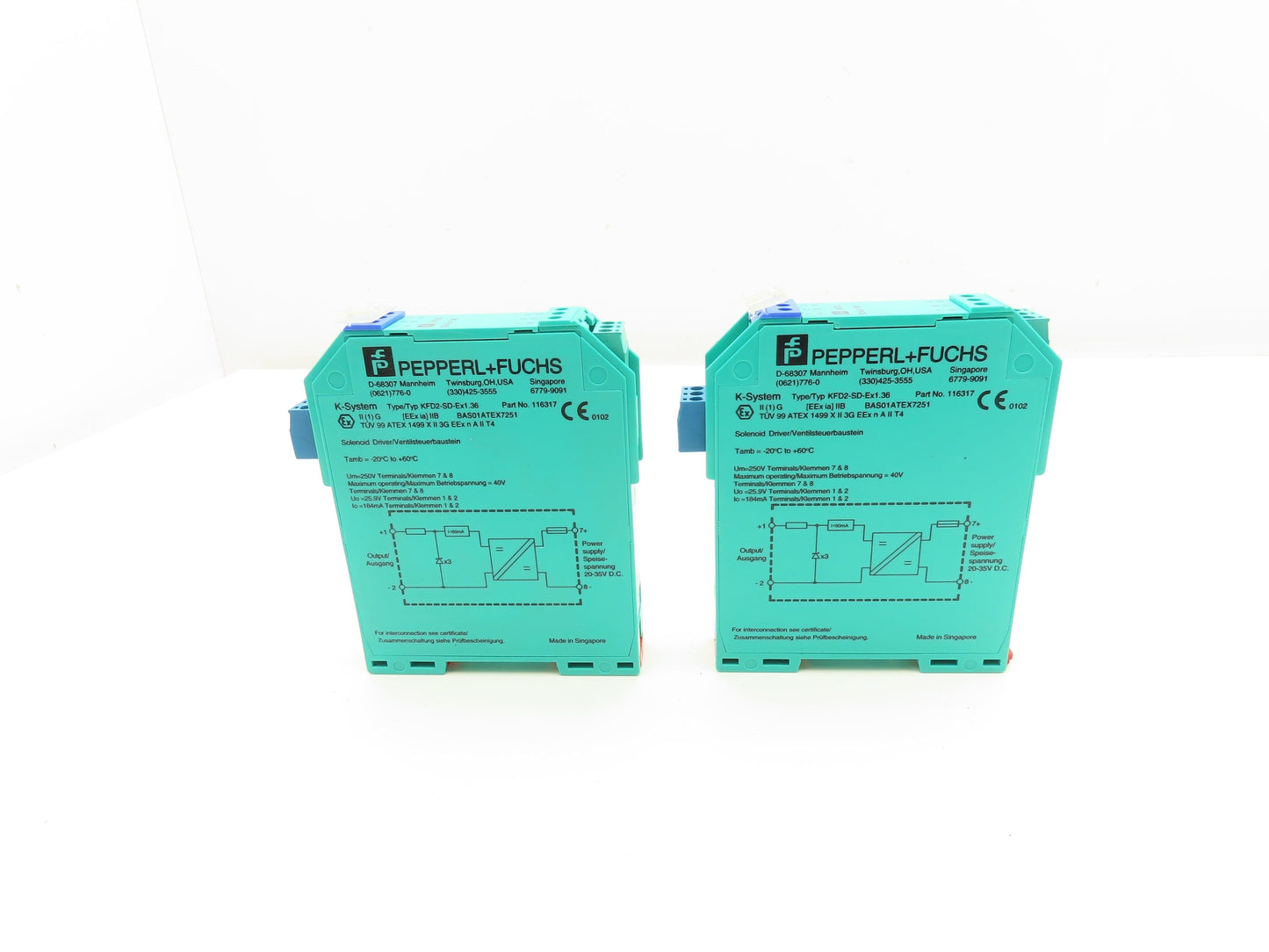 Pepperl Fuchs KFD2-SD-EX1.36 PLC Solenoid Driver Module Lot of 2