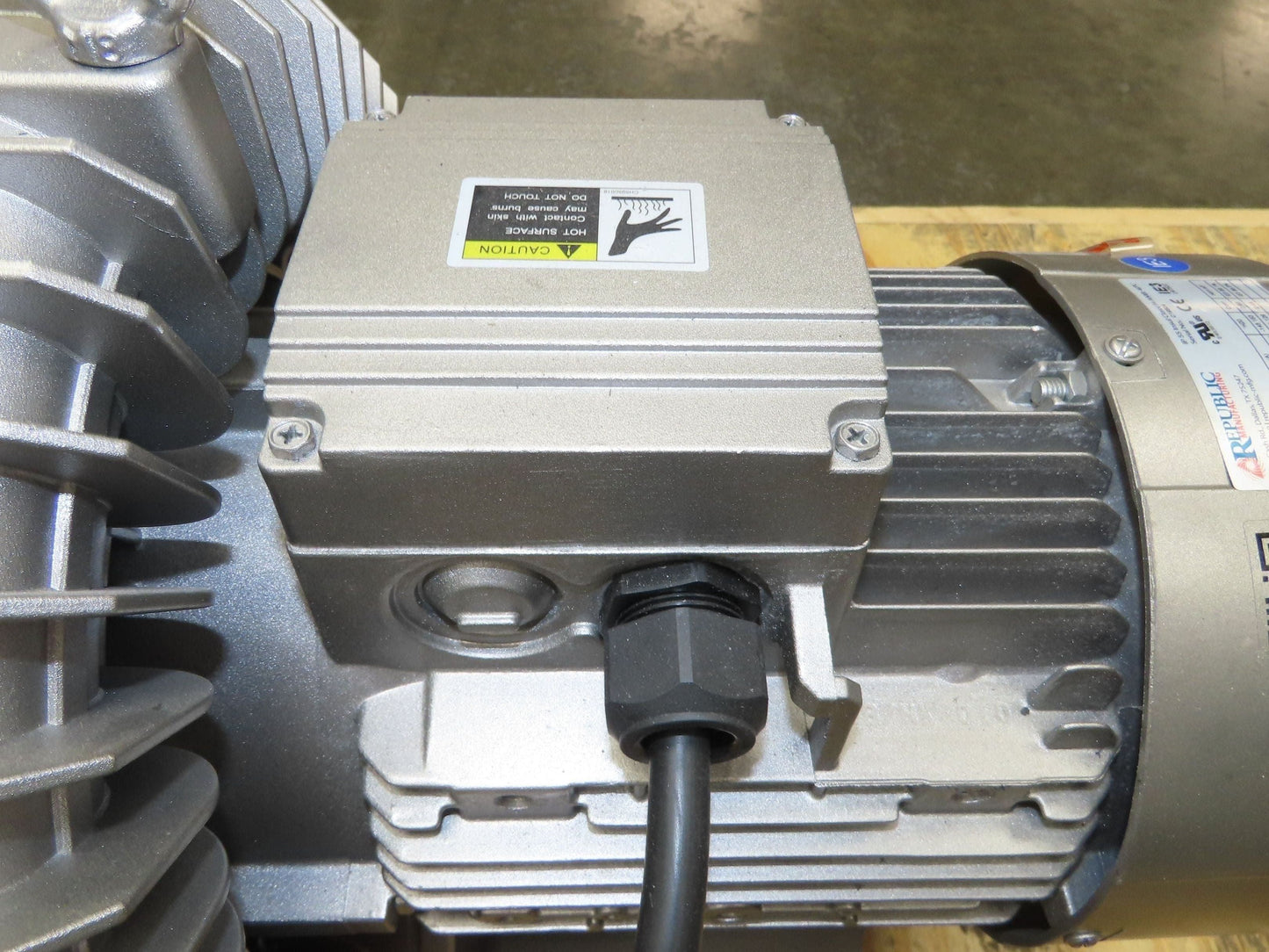 Republic HRC802 2-Stage Regenerative Vacuum Blower 227 CFM 6.5Hp 480V 3PH 2" NPT