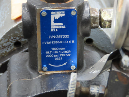 Continental Hydraulic Power Unit 20 Gal 2000psi 8gpm Pump 10hp 460V w/Oil Cooler