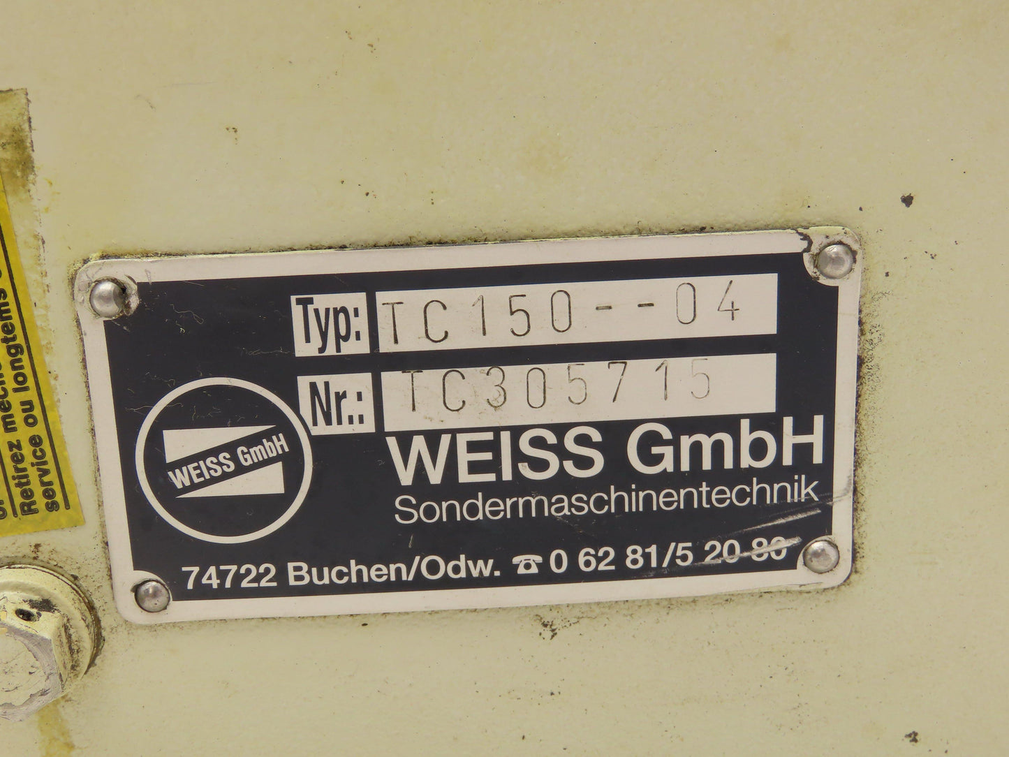 Weiss TC150-04 Rotary Indexing Table 150mm OD Belt Drive Unit -No motor