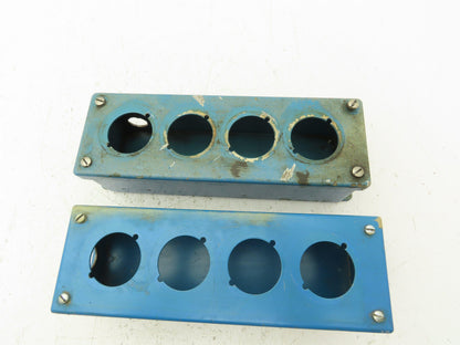 42mm Pushbutton 4-Button Operator Control Station 10x3x3" Enclosure Lot of 2