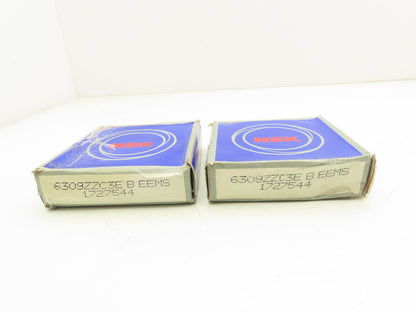 NSK 6309ZZC3 Deep Groove Ball Bearing 45 mm ID 100 mm OD Lot of 2