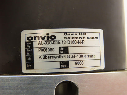Onvio AL-020-005-12-D160-N-P Planetary Inline Gearhead 5:1 Reducer Gearbox