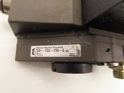 Rexroth 261-108-110-0 Pneumatic 5-Station Manifold Solenoid Valve 24V Coil