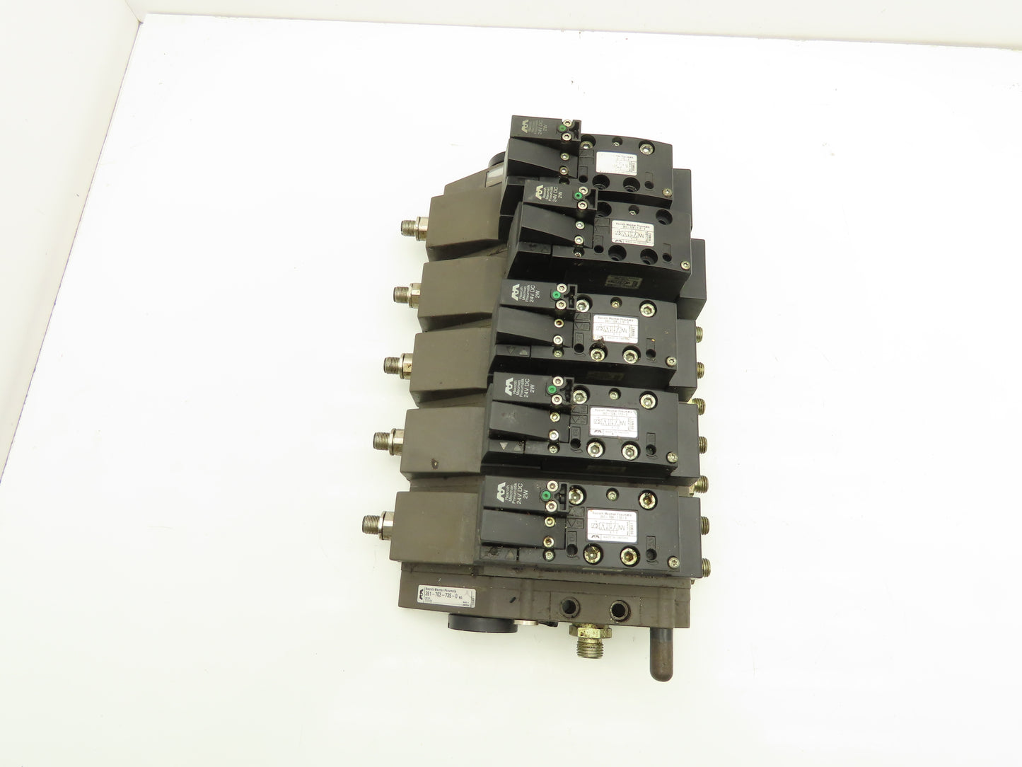 Rexroth 261-108-110-0 Pneumatic 5-Station Manifold Solenoid Valve 24V Coil