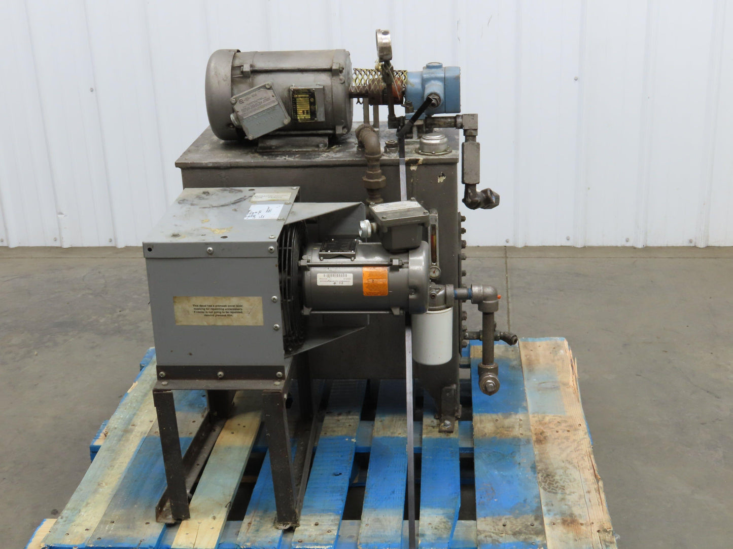 Continental Hydraulic Power Unit 20 Gal 1000psi 8gpm Pump 3Hp 460V w/Oil Cooler